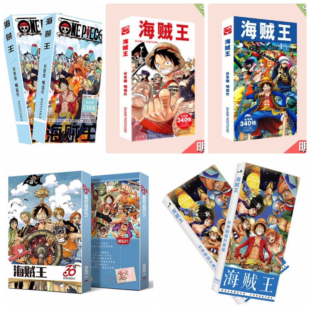 Postcard One Piece hộp ảnh bộ ảnh có ảnh dán + lomo + postcard bưu thiếp anime chibi quà tặng độc đáo