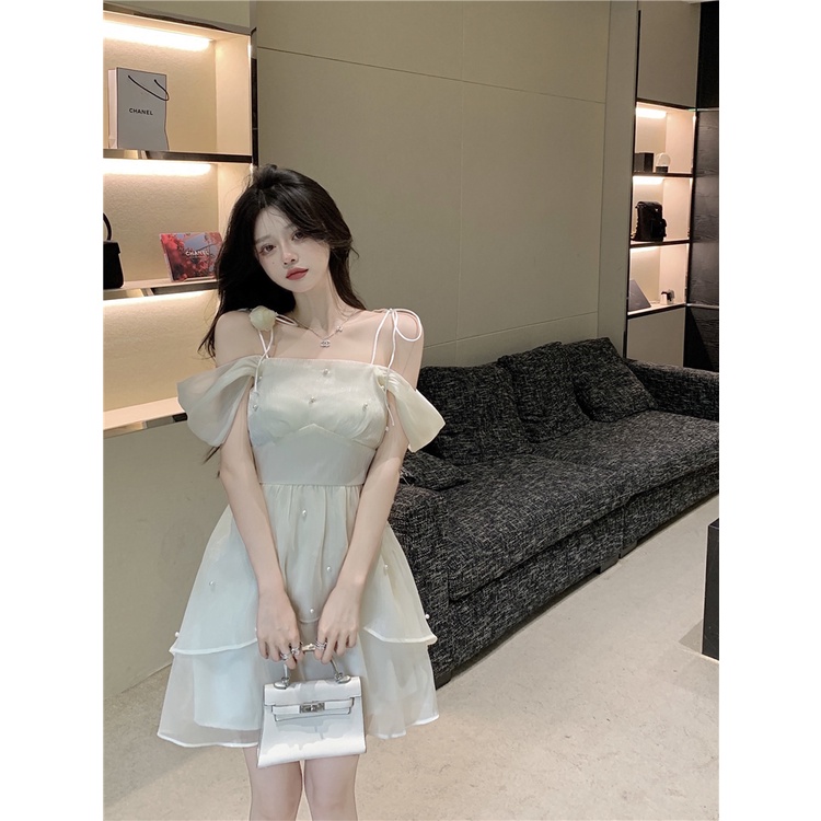 Đầm Nữ Váy Ngắn Xòe Trắng Hàng Thiết Kế Trễ Vai Hai Dây Công Chúa Cao Cấp Nhẹ Nhàng Phù Hợp Đi Ăn Cưới Dự Tiệc Sinh Nhật | BigBuy360 - bigbuy360.vn