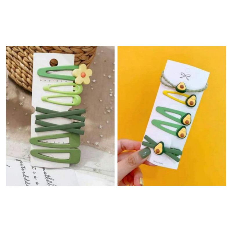Set kẹp tóc xanh cute