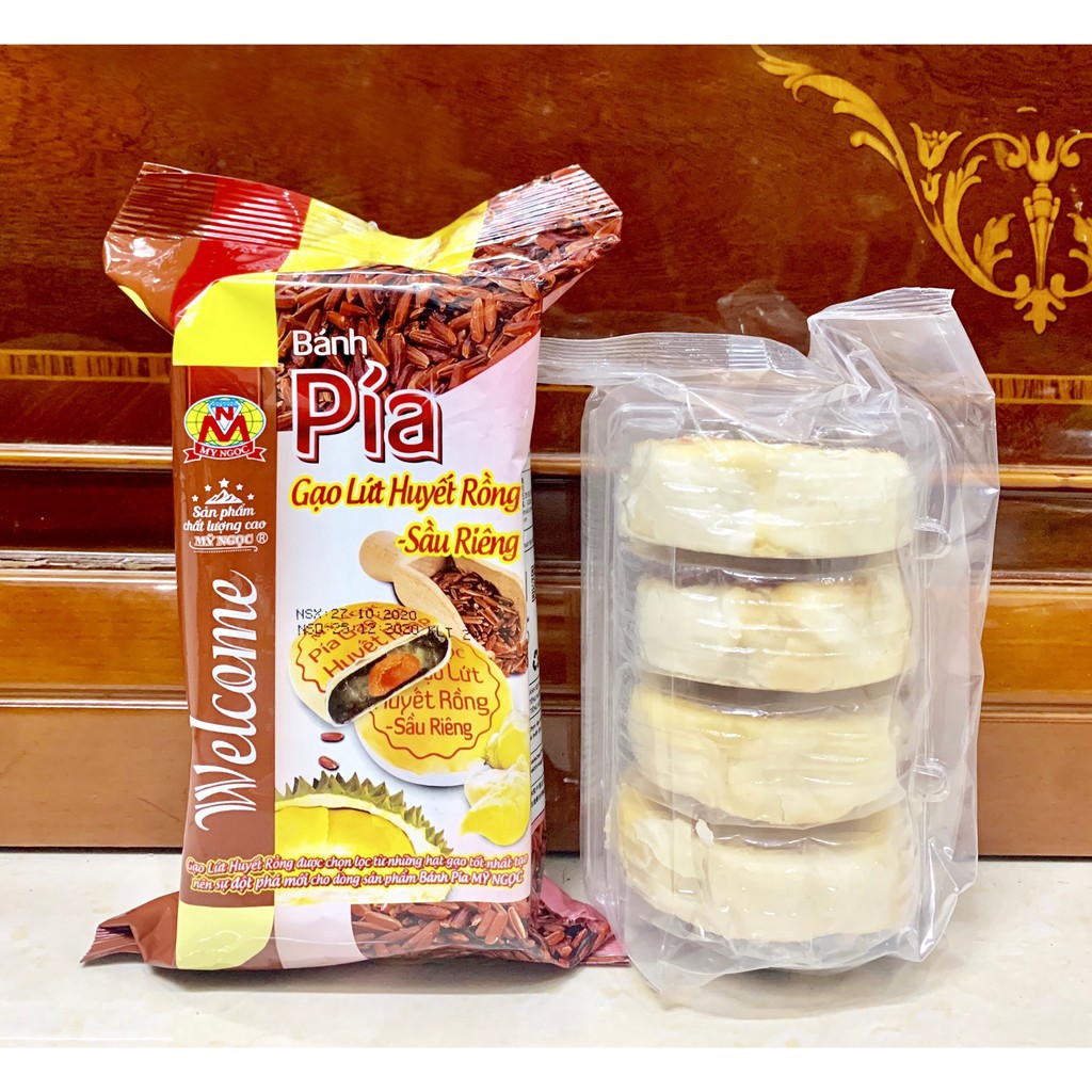 [ ĐỪNG BỎ LỠ ] Combo 02 Bịch (240gr) Bánh Pía Sầu Riêng Gạo Lức Huyết Rồng Trứng Muối Mỹ Ngọc (Date: 60 ngày)