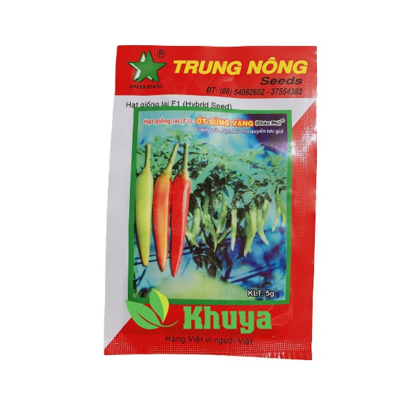 Hạt giống ớt sừng vàng châu Phi Trung Nông 5gr