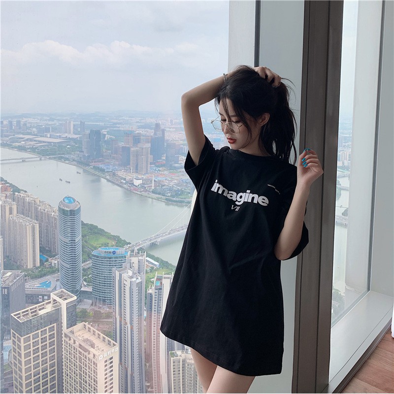 Áo thun nam form rộng 💖FREESHIP💖 Áo form rộng nam nữ imagine 2 màu đen trắng - vải mềm mịn mát