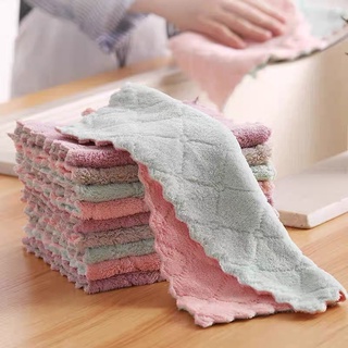 Khăn Lau 2 màu Đa Năng Siêu Thấm Nước bếp chống dính, lau dầu mỡ, bếp 2 mặt