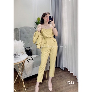 Sét vest công sở kèm áo lụa Y214