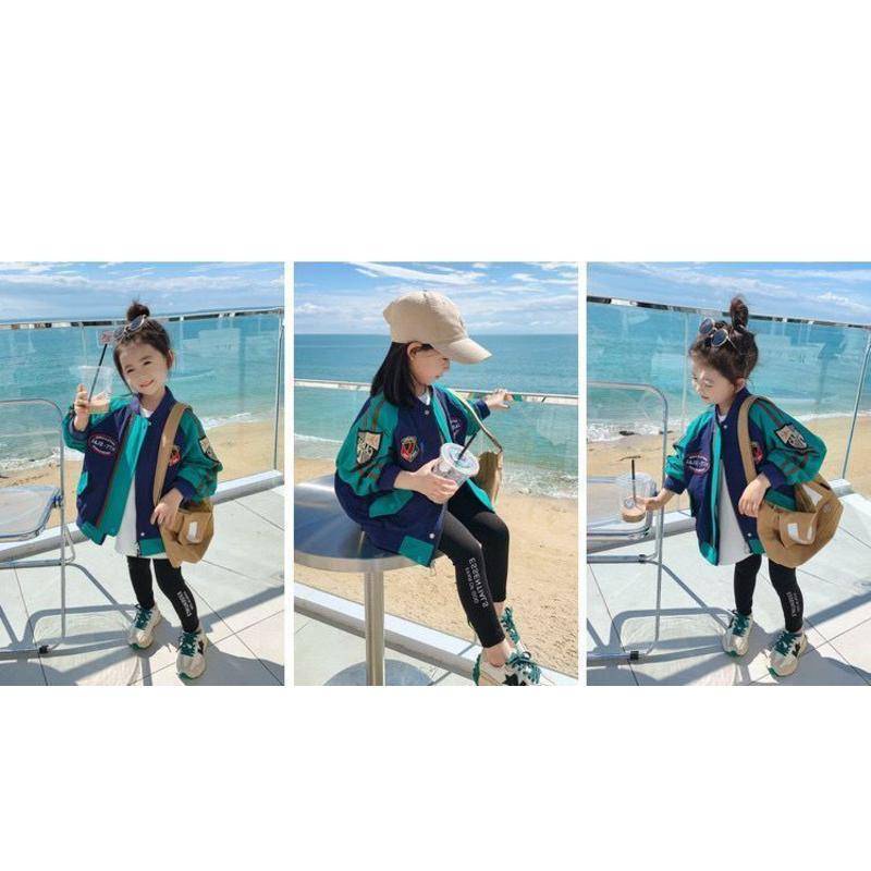 Hàng Mới Về Mới Áo Khoác Bóng Chày Bằng Cotton Nguyên Chất Chống Gió Dễ Phối Đồ Cho Bé Gái