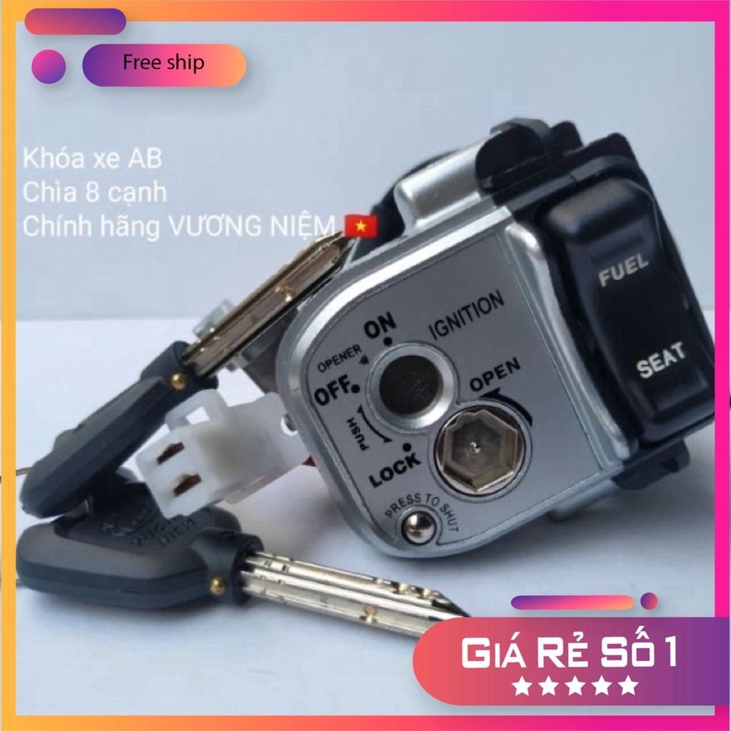 (KHOÁ VƯƠNG NIỆM) Bộ Ổ Khoá Xe Airblade Đời 2007 ĐẾN 2012 Chìa 8 Cạnh Chống Trộm Chính Hãng