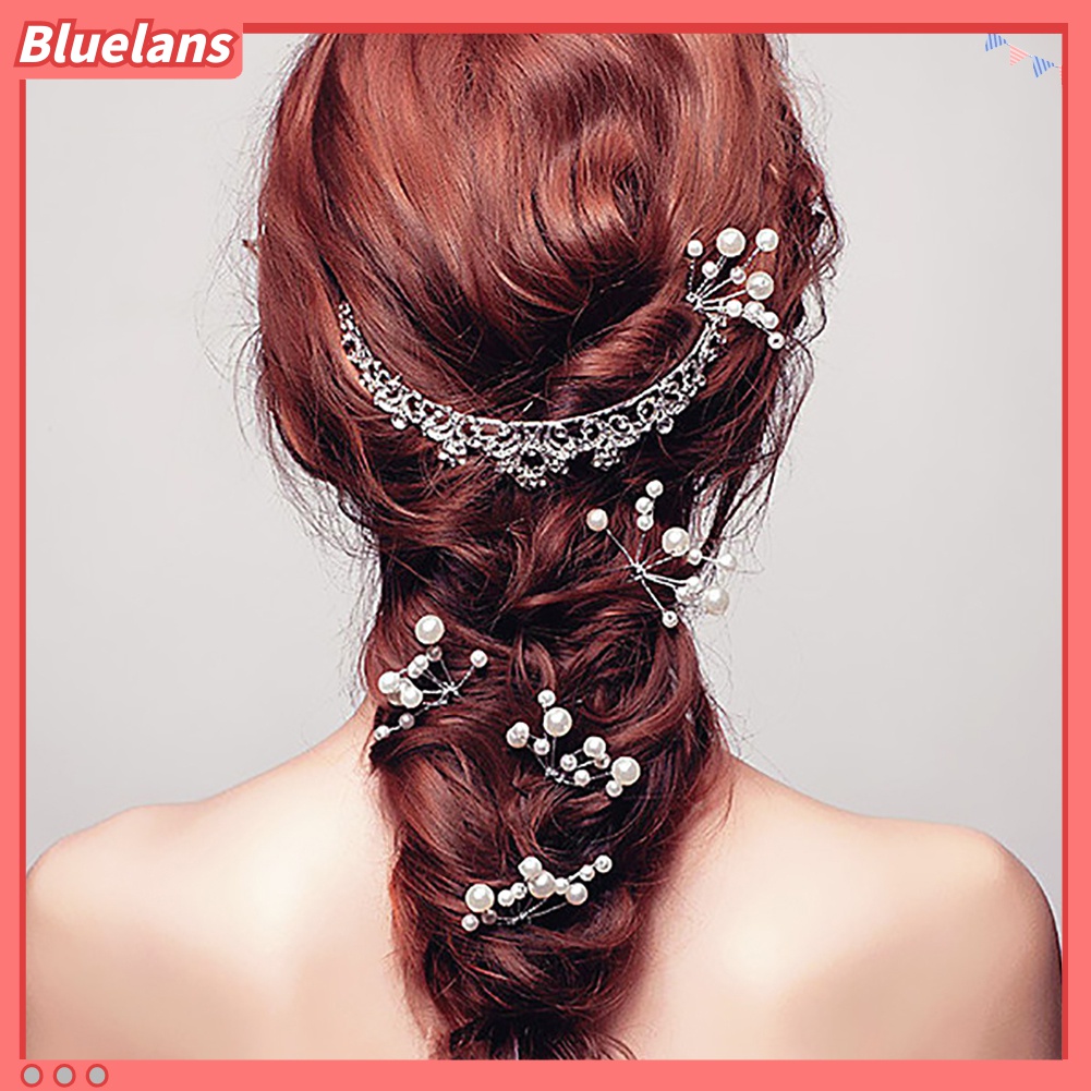 Set 2 KẹP TóC PhốI HạT NgọC Trai Giả ThờI Trang Cho Nữ