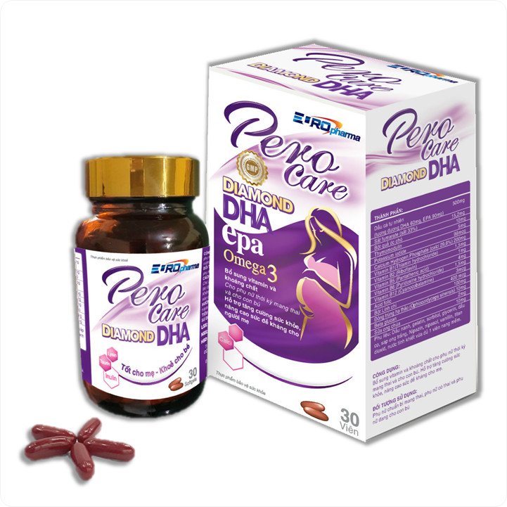 Viên Uống Bổ Bà Bầu Pero Care Diamond DHA, bổ sung đủ dưỡng chất cho bà bầu, tốt cho mẹ - khoẻ cho bé