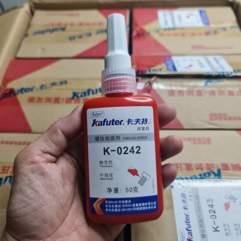 Keo dán khóa ren màu Xanh lam Kafuter K-0242 & K - 0243 - trọng lượng  50ml / chai