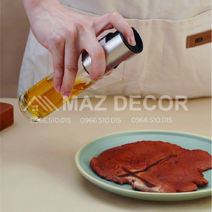 SALE GIÁ SỈ TẠI XƯỞNG Bình Xịt Dầu Ăn Bằng Thủy Tinh Dày dặn Phun Sương nồi chiên không dầu, đồ nướng dung tích 100ml