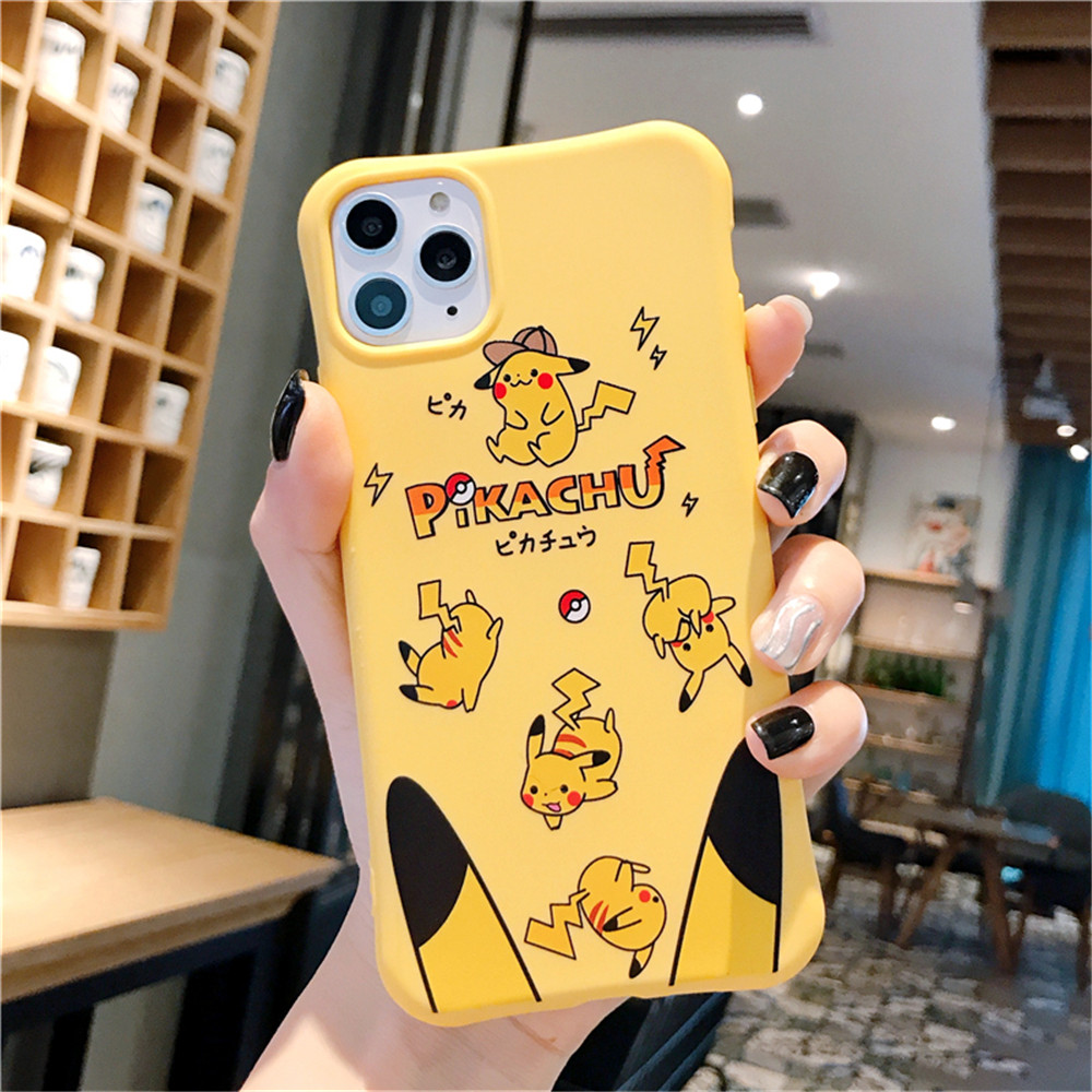 Ốp Điện Thoại Silicon Mềm Chống Rơi Hình Pikachu Màu Vàng Cho Iphone 12 Mini 12 11 Pro Max X Xr Xs Max 6 7 8 Plus Se2020