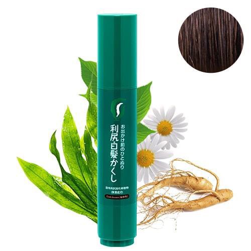 Bút nhuộm tóc phủ bạc tạm thời màu nâu tối Cao Cấp Nhật RISHIRI Hair Coloring Stick Dark Brown tiện lợi, chống nước 20g