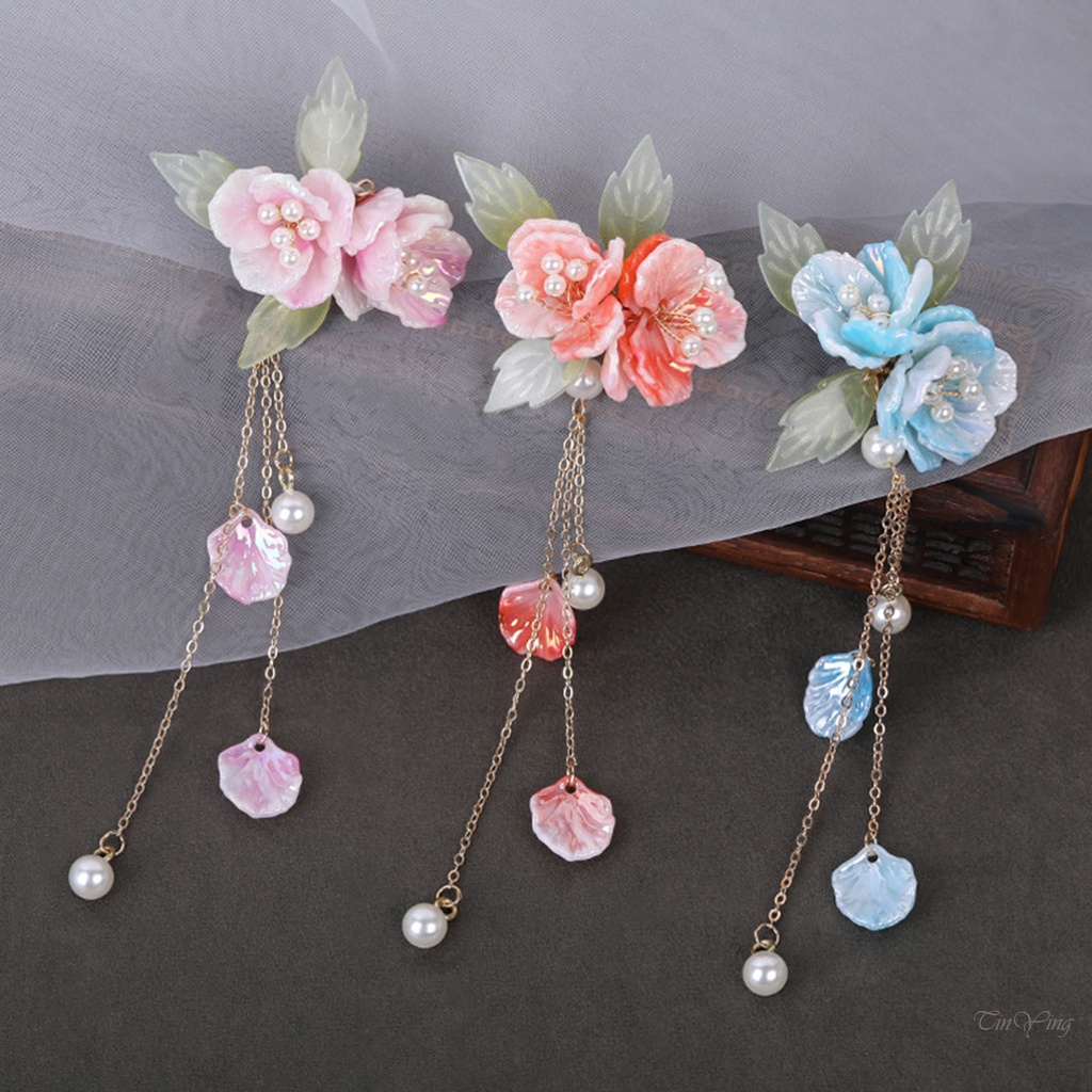 Kẹp tóc GETNOIVAS tua rua hình bông hoa dễ thương dành cho bé gái