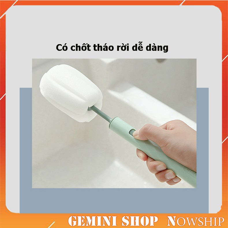 Cây Rửa Cốc Que Cọ Bình Sữa Rẻ bằng bọt biển có thể tháo rời RY177 GEMINI SHOP