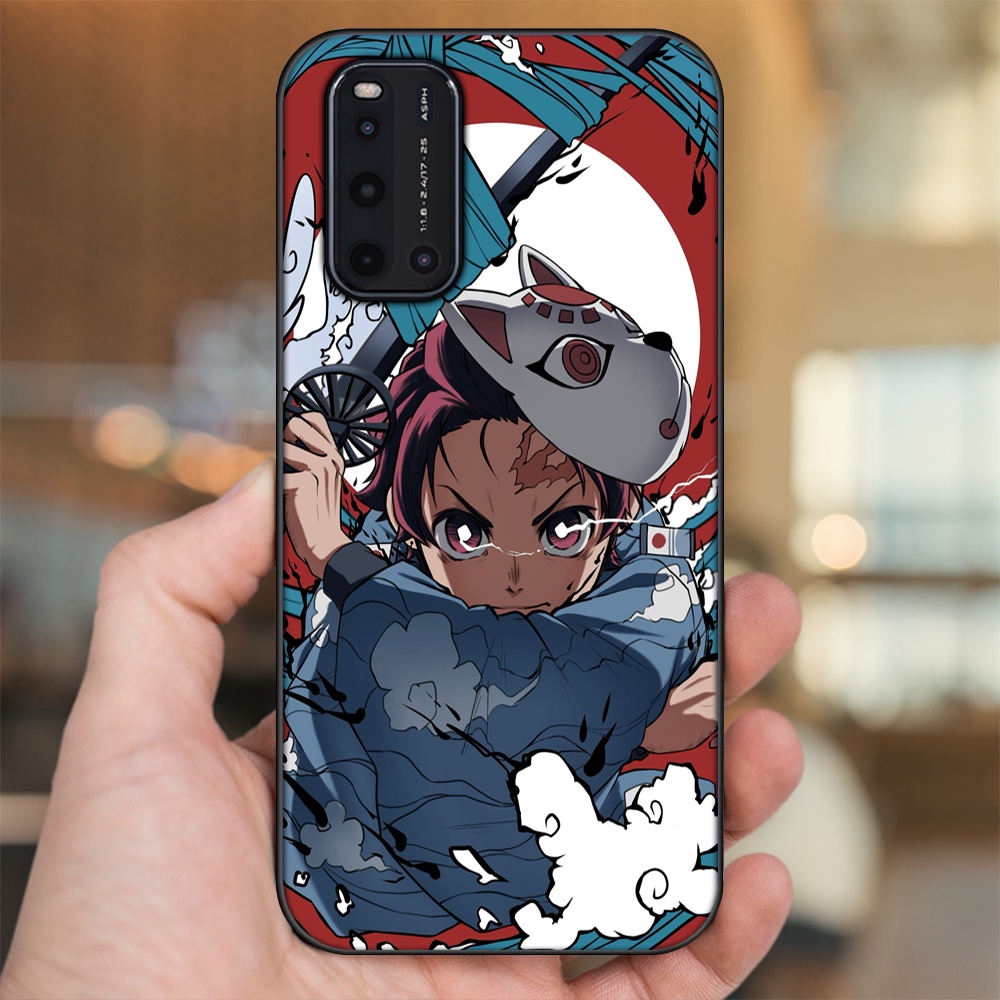 Ốp lưng Vivo V19 viền đen in hình Tanjiro Kimetsu No Yaiba