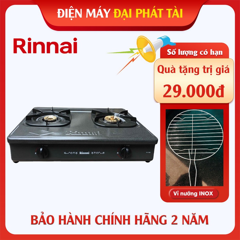 Bếp gas dương 2 lò Rinnai RV-365G-N (Xám)