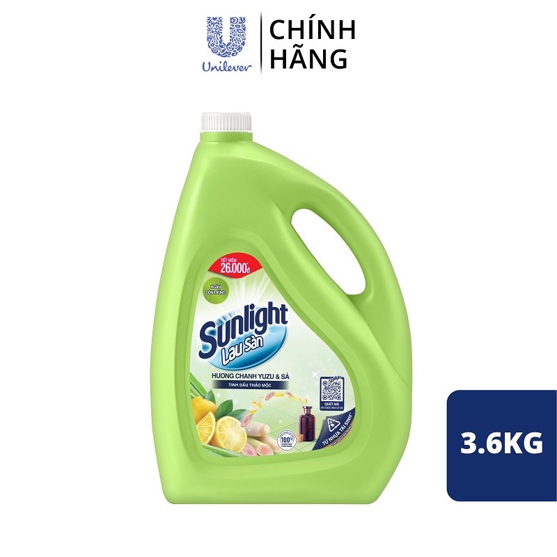 (Tặng kèm chai 900ml) NƯỚC LAU SÀN SUNLIGHT 3,6KG (Tặng Kèm Chai 900ml) Gồm 3 Mùi: Hương Hoa Lily, Hoa Hạ Và Bạc Hà