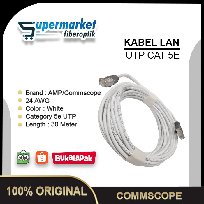 Dây Cáp 30m Cat5e Utp 5e 30m Amp Commscope 30m Ftp Rj45 Lan Cable