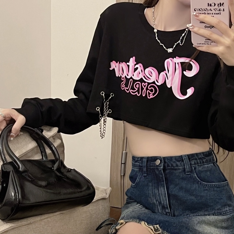 ZHELIHANGFEI Áo Thun Tay Dài In Hình Thời Trang Dành Cho Nữ