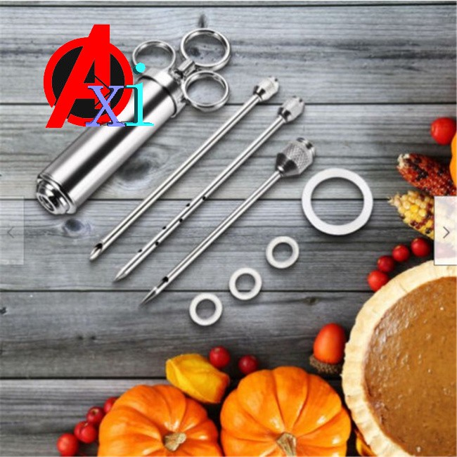 Meat Turkey Injector Stainless Steel 304 Injector Stainless Marinade Syringe