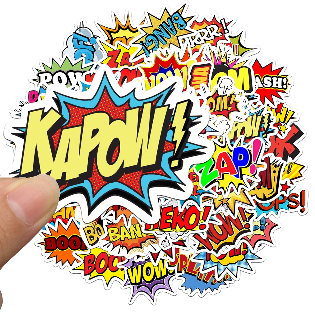 Bộ 10/50 Miếng Dán Hình Chữ Cái Tiếng Anh Hoạt Hình Chống Thấm Nước Trang Trí Đa Năng