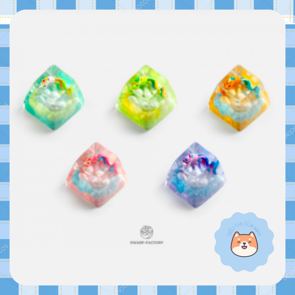 Keycap Dwarf Factory Fluffy Unicorn  - Keycap dành cho bàn phím cơ - Hàng chính hãng