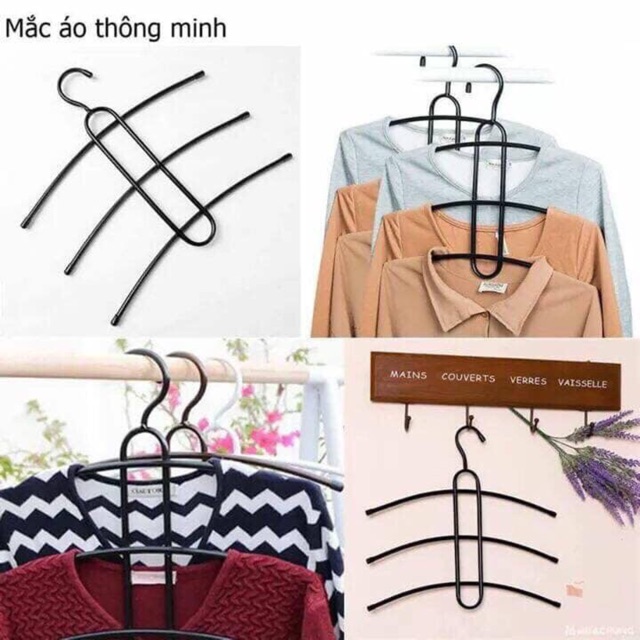 Combo 3 mắc quần áo 3 tầng thông minh