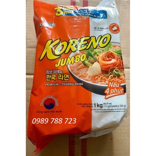 Mỳ cay hàn quốc Koreno gói 10 bánh vị kim chi / vị bò