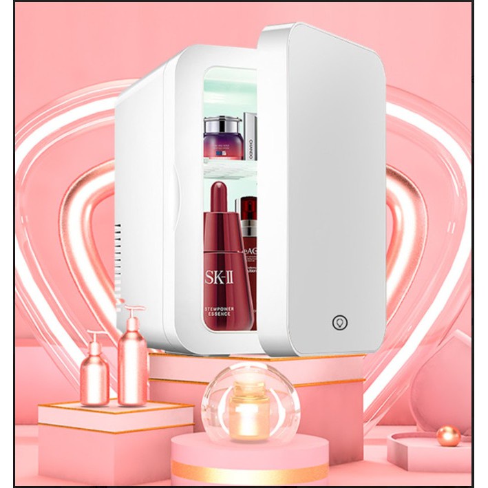 Tủ lạnh mini mặt gương có đèn led đựng mỹ phẩm dung tích 10Lít [ BẢO HÀNH 1 ĐỔI 1] tiết kiệm điện hàng chĩnh hãng