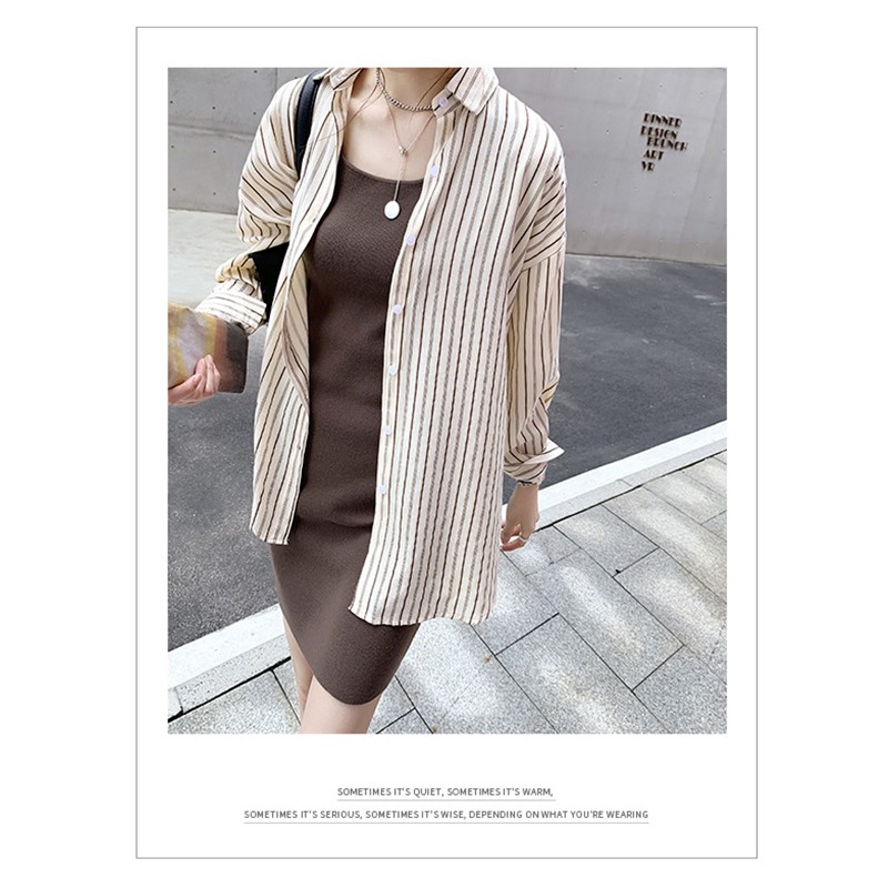 (Freeship) Áo sơ mi nữ dài tay công sở, màu kẻ sọc, chất cotton thấm hút mồ hôi,  Shirt Ulzzang ❤️