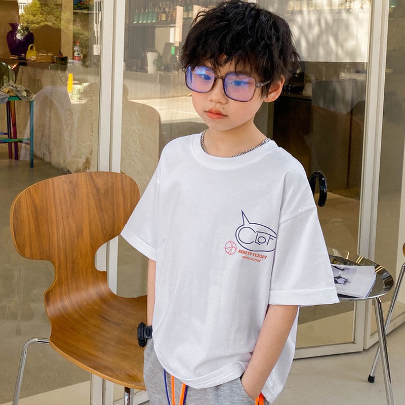 Áo Thun 100% Cotton Tay Ngắn Thời Trang Mùa Hè Dành Cho Bé Trai