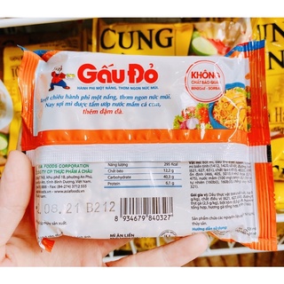 MÌ GẤU ĐỎ SỢI PHỞ, TÔM CHUA CAY 63G [ COMBO ]