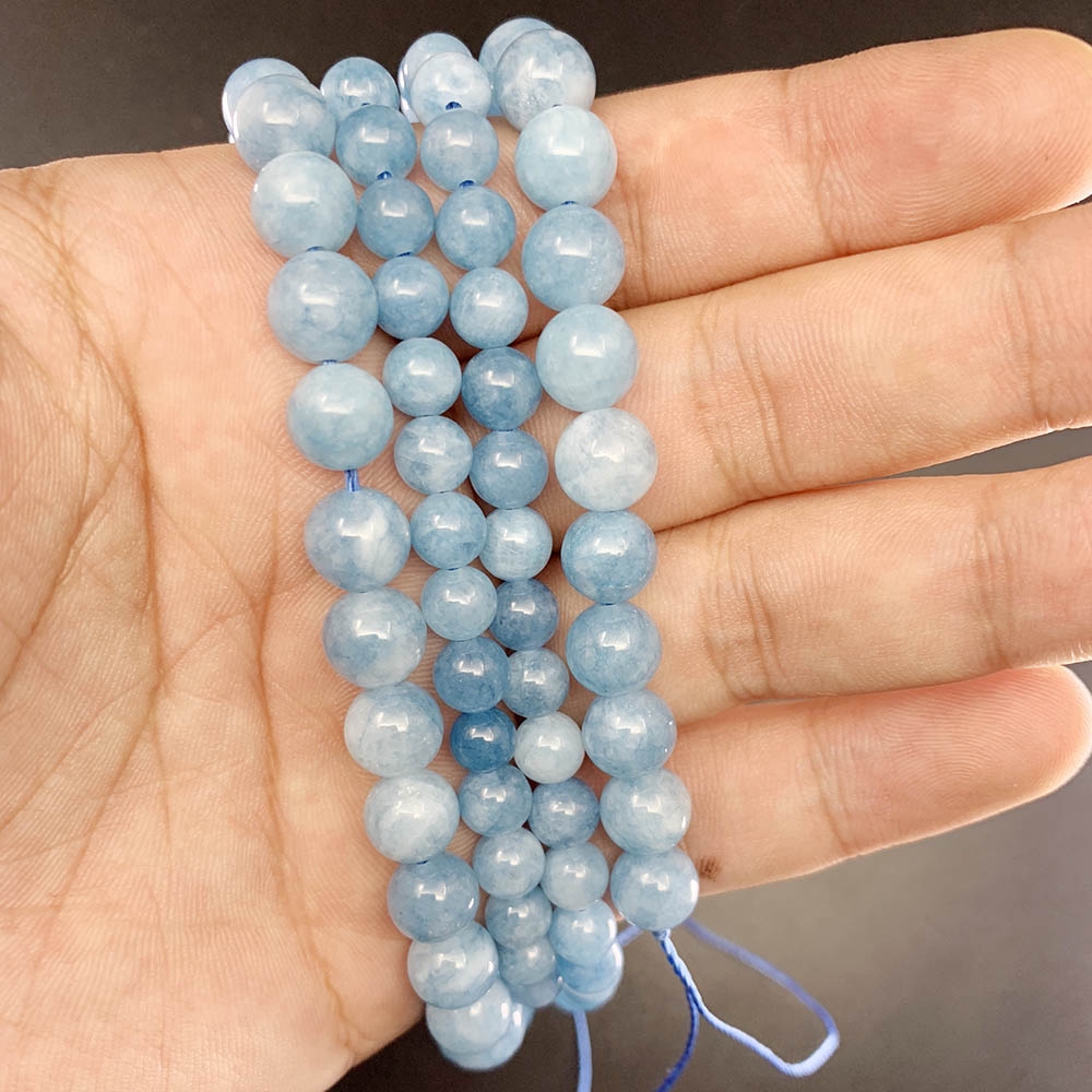 Sợi chuỗi hạt mã não St.kunkka hình tròn cỡ 4/6/8/10/12mm làm đồ trang sức thủ công