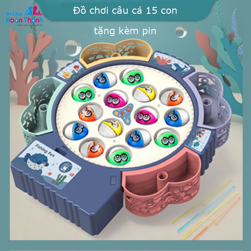 Đồ chơi câu cá điện trẻ em 45 con cá,4 cần câu nam châm, phù hợp cho bé 2 - 6 tuổi, tặng kèm 3 pin AA