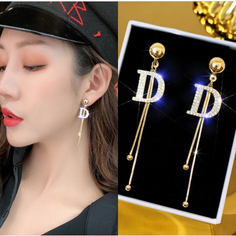 Bông Tai Mạ Bạc 925 Dáng Dài Phong Cách Hàn Quốc Thời Trang