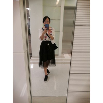 Áo ulzzang sơ mi tay bồng họa tiết (ảnh thật ở cuối)