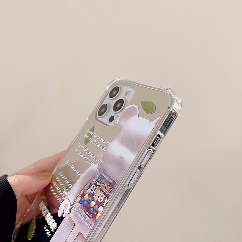 Ốp điện thoại mặt gương họa tiết khối lắp ráp cho iPhone13 ProMax 11 12