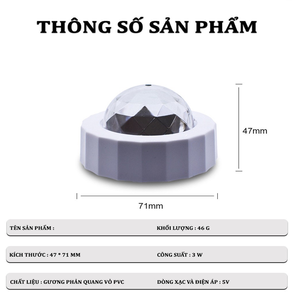 Đèn Led DJ Cho Ô Tô Cảm Biến, Tự Động Nhấp Nháy Theo Nhạc – Sạc Pin Cổng USB