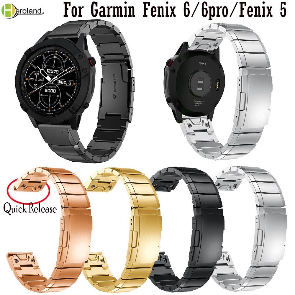 Dây đeo thép không gỉ 22mm cho đồng hồ thông minh Garmin Fenix 6/ 6pro/ fenix 5/ forerunner 935 945/ Approach S60
