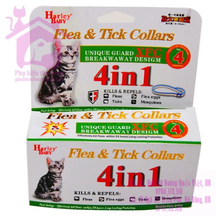 ❤️FREESHIP ❤️ Vòng cổ chống ve rận Harley Baby 4 in 1 dành cho chó mèo - Phụ kiện thú cưng Pet shop Hà Nội