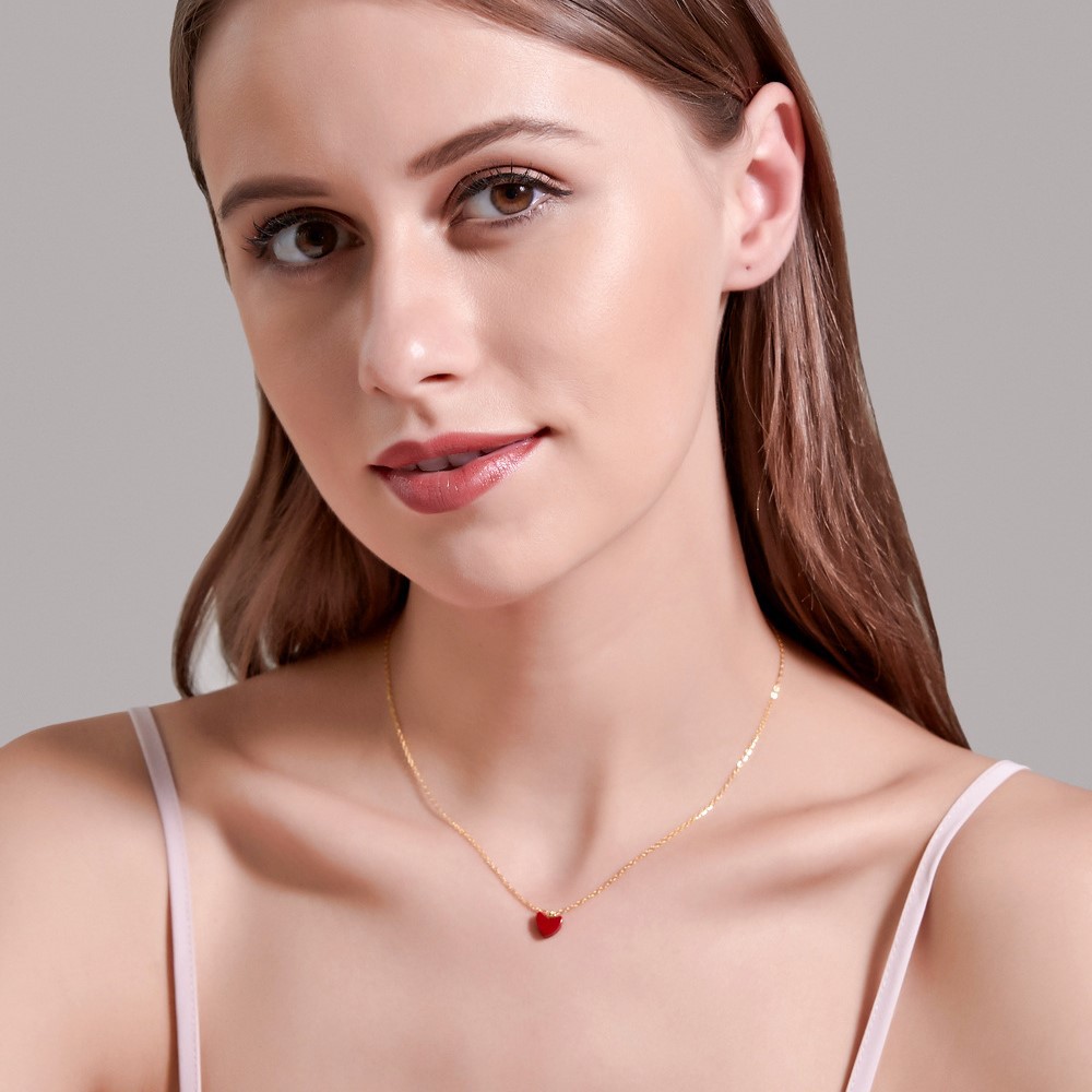 Vòng cổ mặt hình trái tim phong cách Hàn Quốc