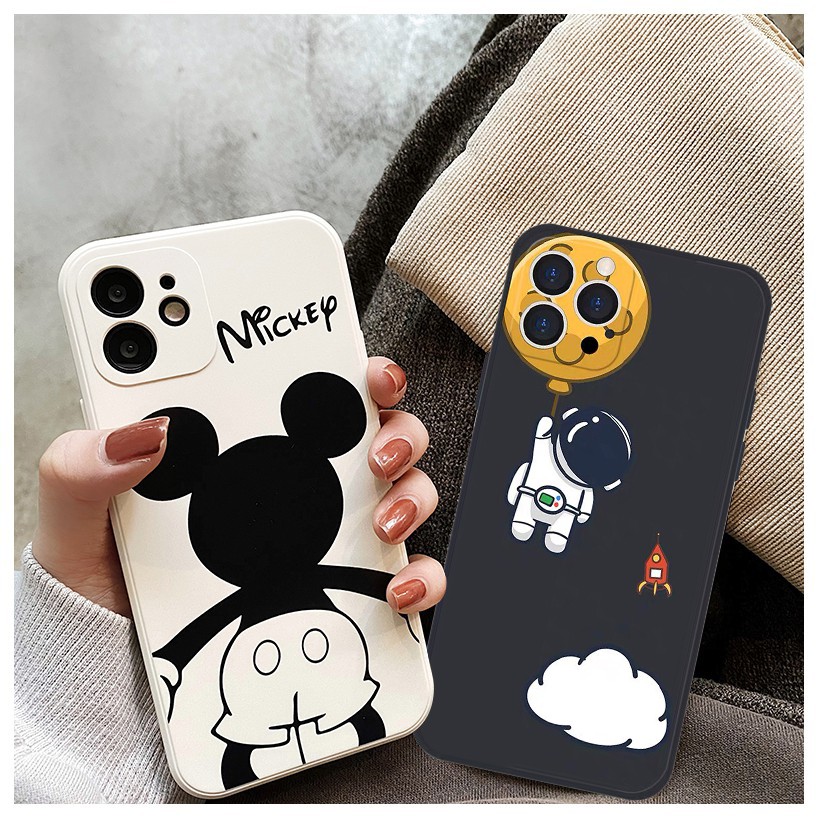 Ốp lưng iphone vuông cạnh in hình Mickey và PHG 6/6plus/6s/6splus/7/7plus/8/8plus/x/xr/xs/11/12/pro/max/plus/promax
