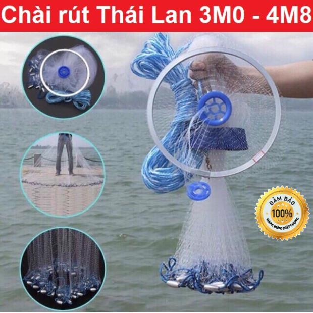 Chài Đánh Cá Thái Lan Chài Đánh Cá Sợi Dù Sợi Cước Đĩa Nhôm Cao Cấp LDC3 đồ câu FISHING_HD