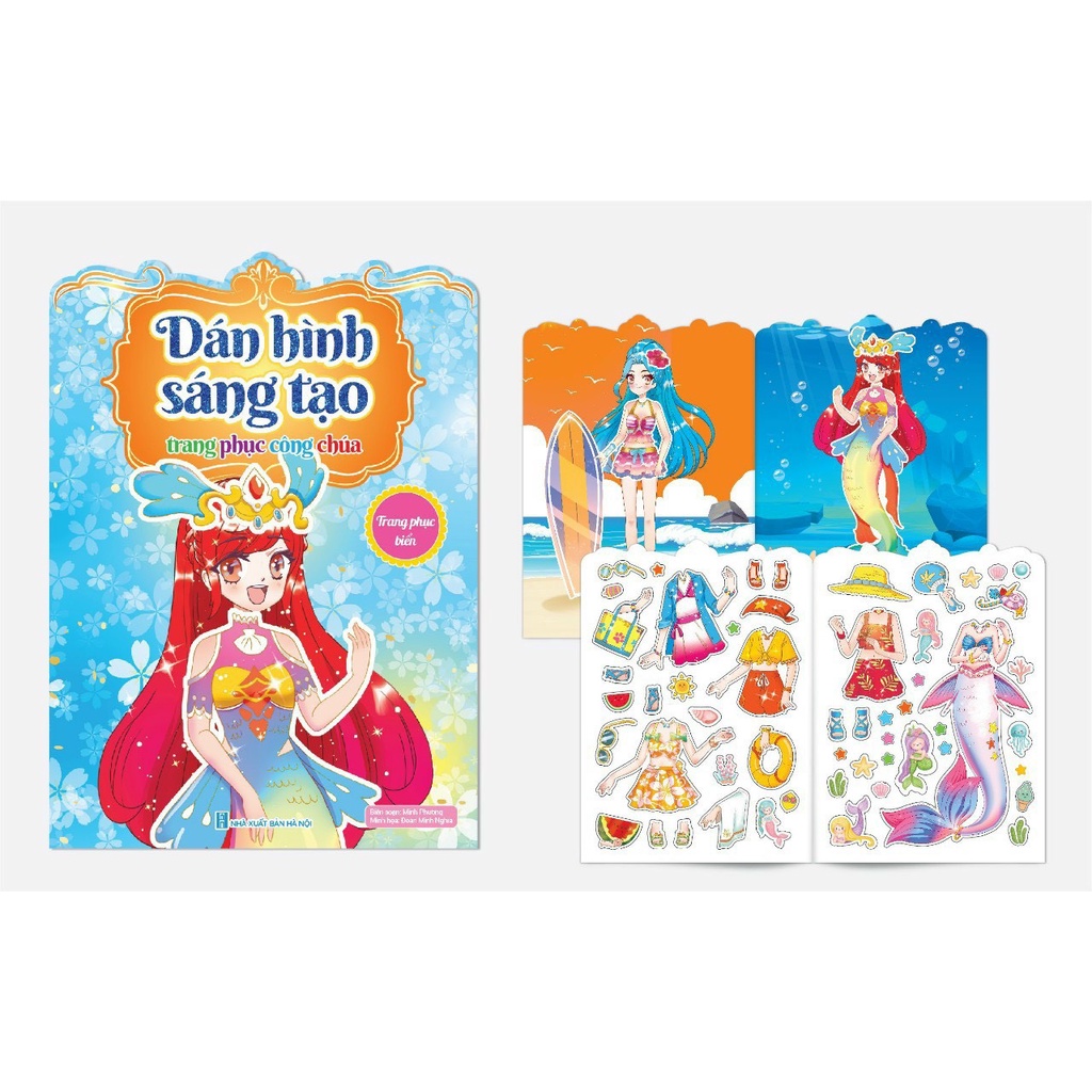 Đồ chơi bóc dán sáng tạo, dán hình trang phục công chúa, thay đồ búp bê