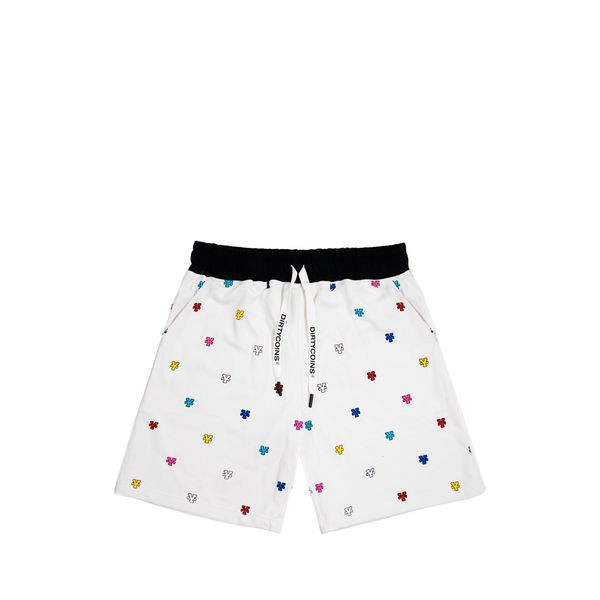 Multicolor Monogram Shorts - White