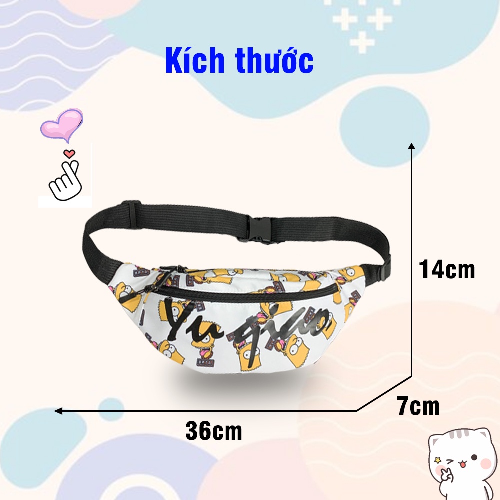 Túi Đeo Chéo Nam Nữ Unisex Túi Bao Tử Đeo Hông Vải Canvas Chống Nước Thời Trang Hot Nhất 2022
