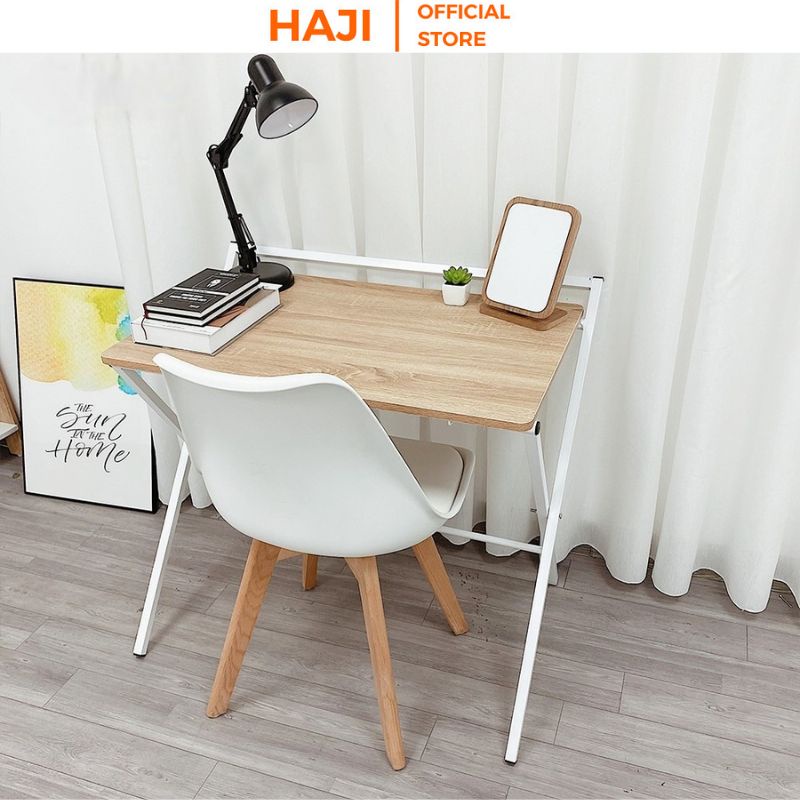 Bàn học chống gù lưng thương hiệu HAJI thiết kế khung sắt gấp gọn dàng di chuyển C11