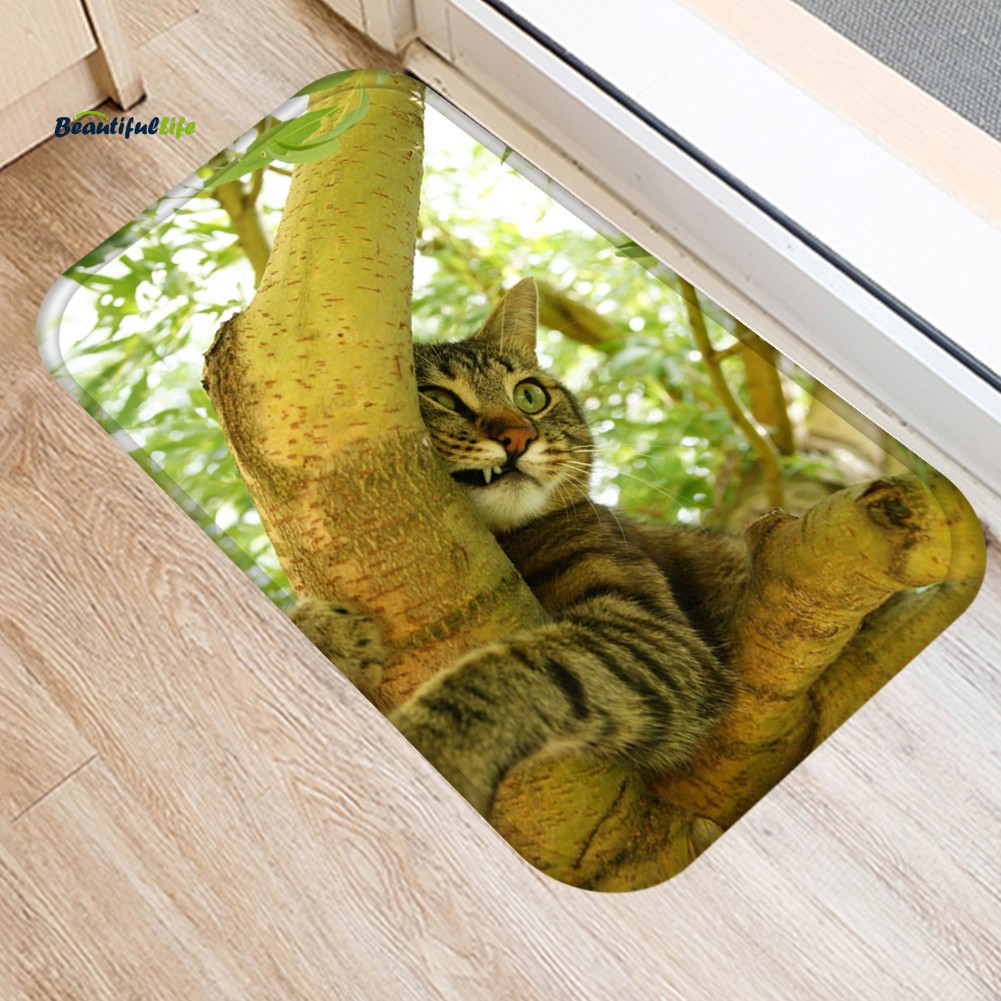 Thảm Lót Sàn Nhà Bếp Chống Trượt In Hình Mèo Dễ Thương