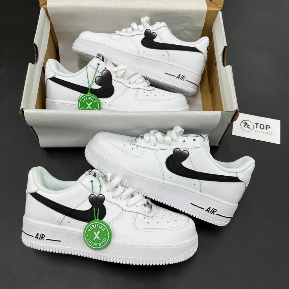 Giày Sneaker AF1 Trắng Logo Đen Giày Thể Thao Nam Nữ Thấp Cổ Full Phụ Kiện