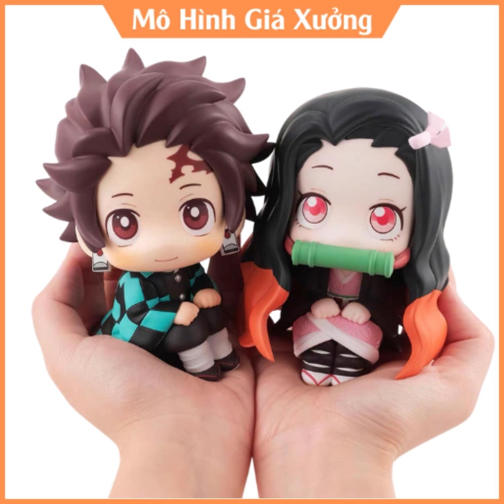 Mô hình Kimetsu No Yaiba figure Demon Slayer Tanjirou Nezuko bản chibi cao 9cm siêu dễ thương figure thanh gươm diệt quỷ